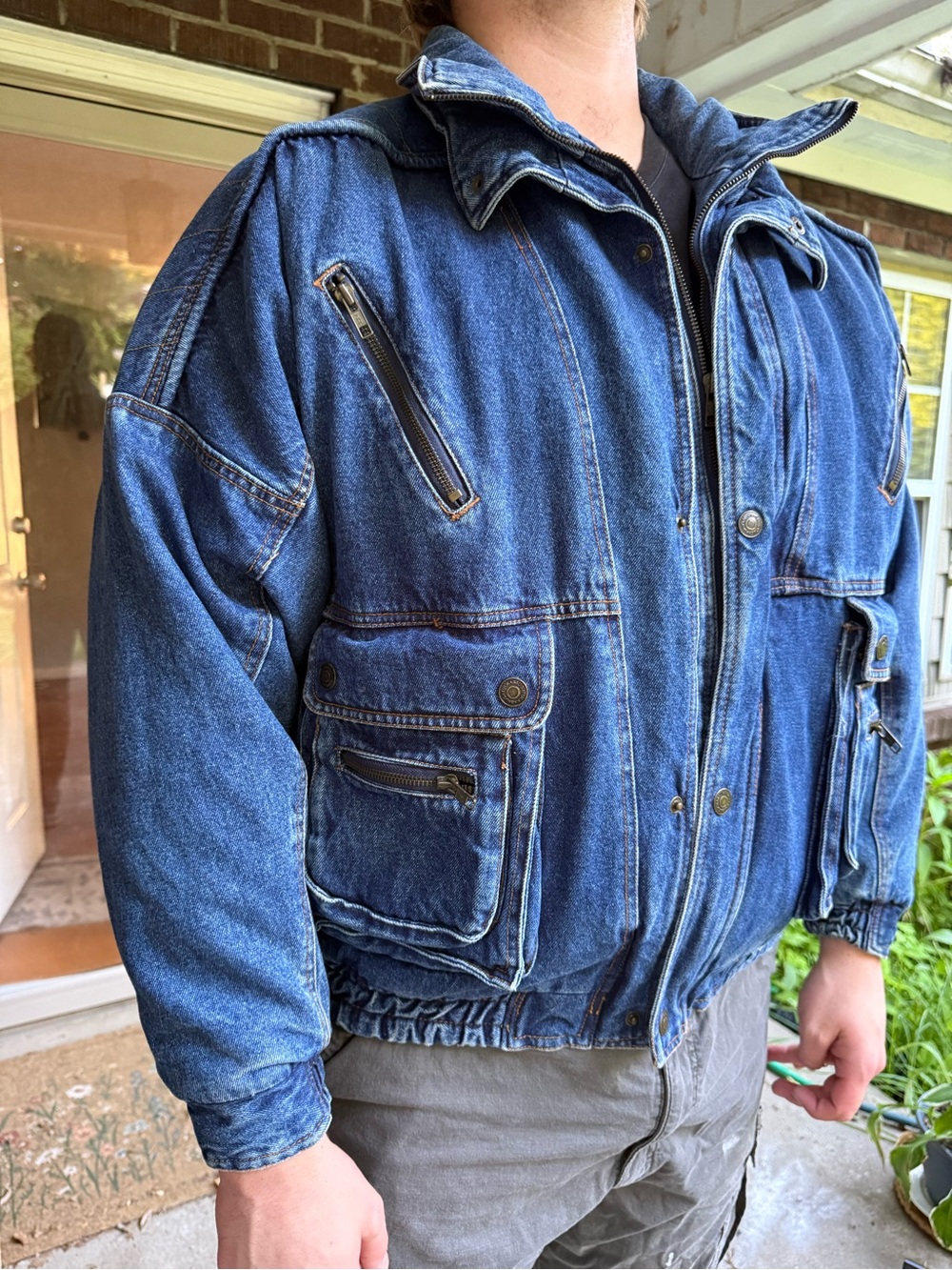 Dry Goods Saugatuck Plaid Lined Denim Jacket - Blue & Brown